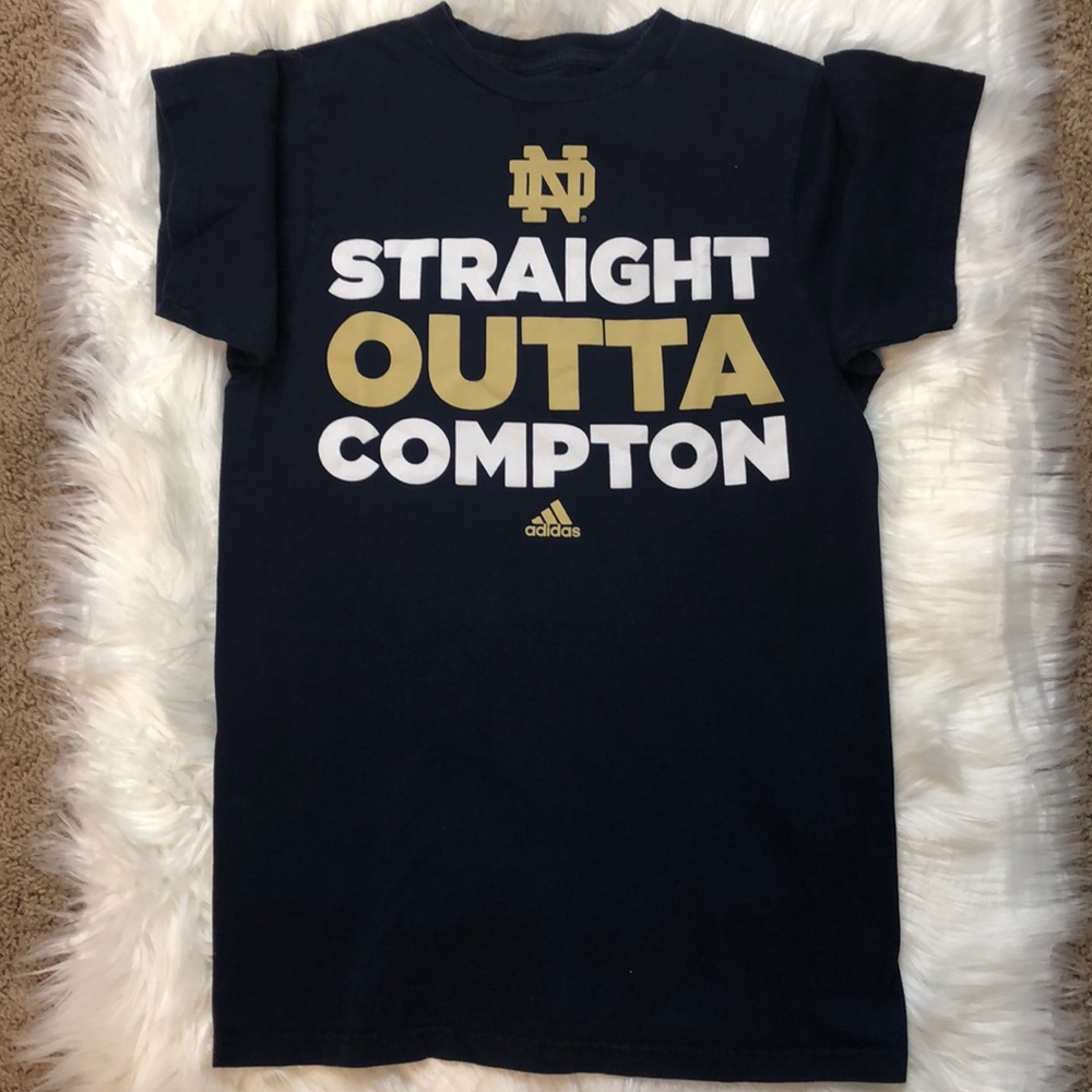 Addias- “Straight Outta Compton” Navy T-Shirt-Sm
